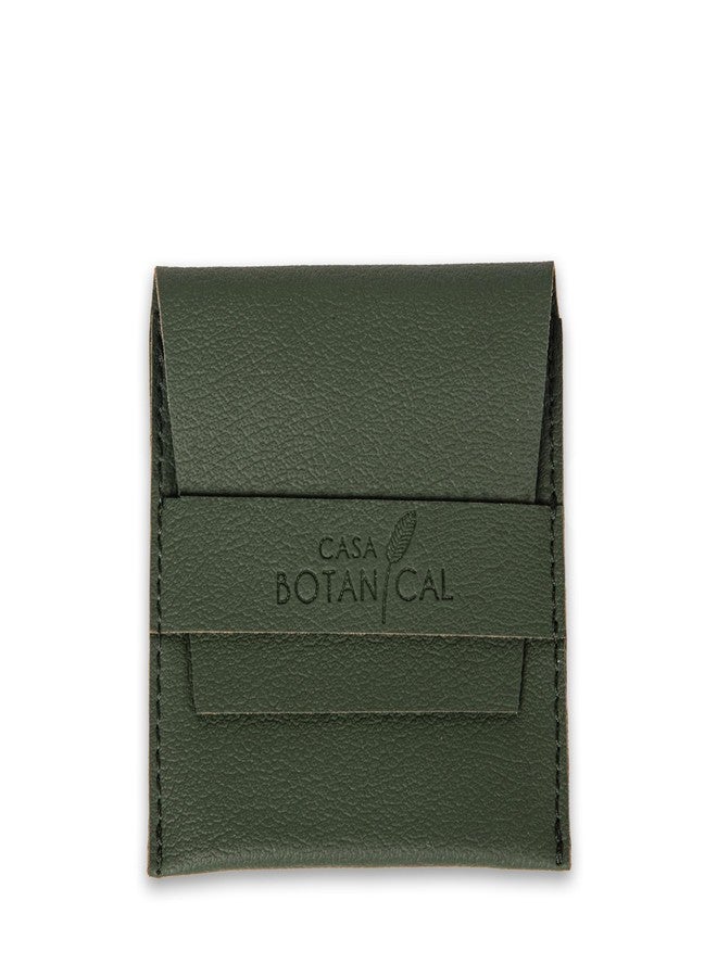 Casa Botanical Leather Pouch, Pocket Cosmetic Bag for Women, Waterproof Makeup Bags, Travel Organizer for Coin Purse, Lipstick, Headphones, Jewelry Accessories - Small Pouches Orange (Green) - Image 3